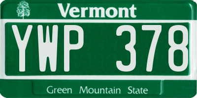 VT license plate YWP378