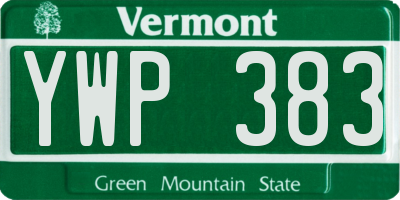VT license plate YWP383