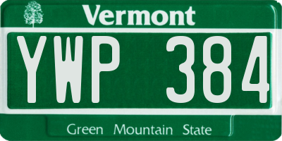 VT license plate YWP384