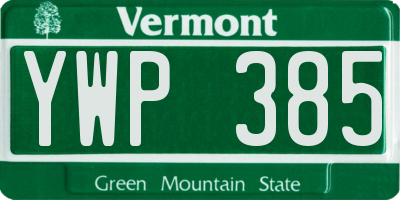 VT license plate YWP385