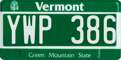 VT license plate YWP386