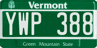 VT license plate YWP388
