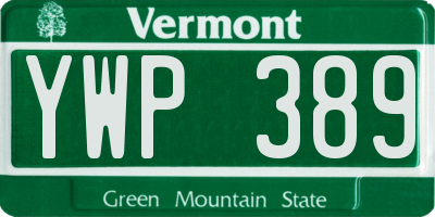 VT license plate YWP389