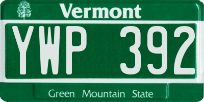 VT license plate YWP392
