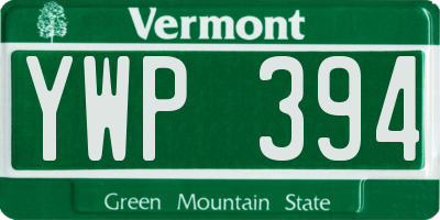 VT license plate YWP394
