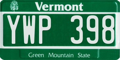 VT license plate YWP398