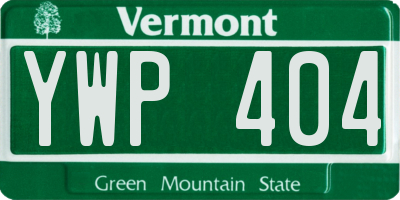 VT license plate YWP404