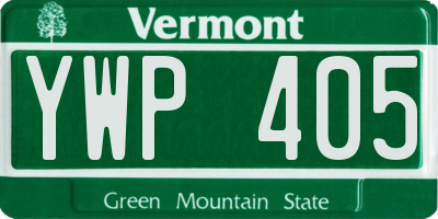 VT license plate YWP405