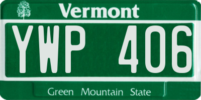 VT license plate YWP406