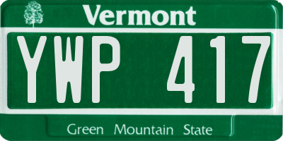 VT license plate YWP417