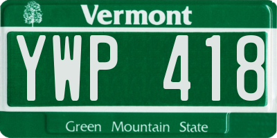 VT license plate YWP418