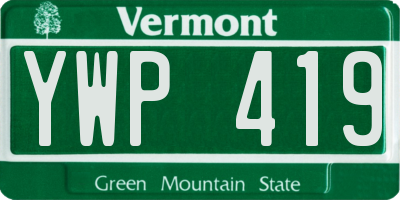 VT license plate YWP419
