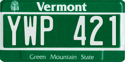 VT license plate YWP421