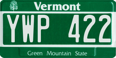 VT license plate YWP422