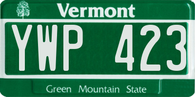 VT license plate YWP423