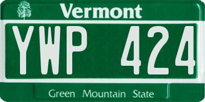VT license plate YWP424