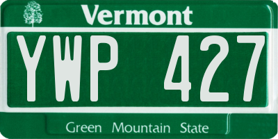 VT license plate YWP427