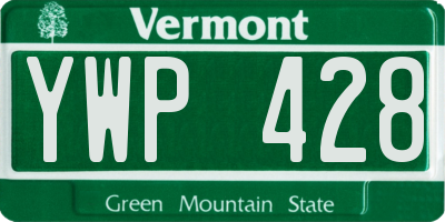 VT license plate YWP428