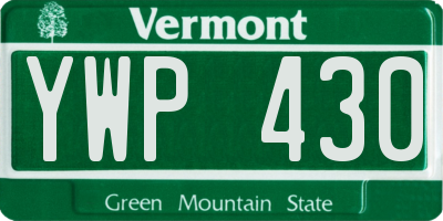 VT license plate YWP430