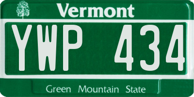 VT license plate YWP434