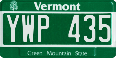 VT license plate YWP435
