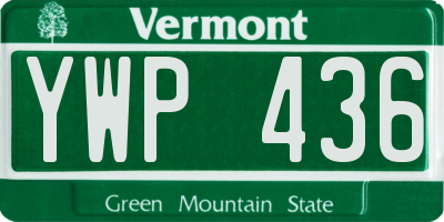 VT license plate YWP436