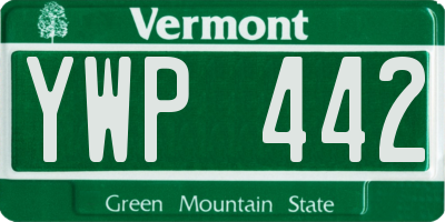 VT license plate YWP442