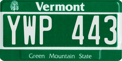 VT license plate YWP443
