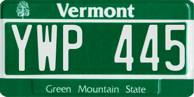 VT license plate YWP445