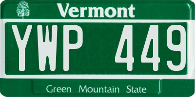VT license plate YWP449