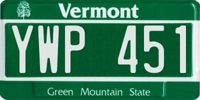 VT license plate YWP451