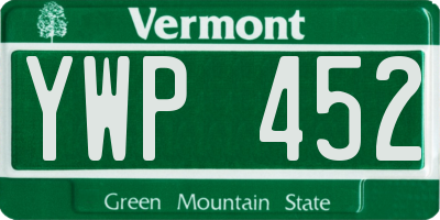 VT license plate YWP452