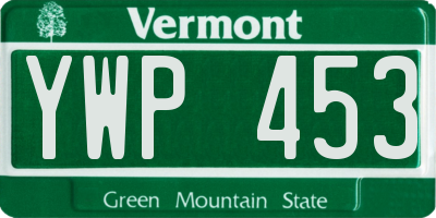 VT license plate YWP453