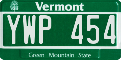 VT license plate YWP454