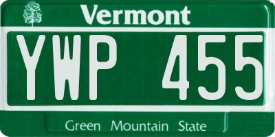 VT license plate YWP455