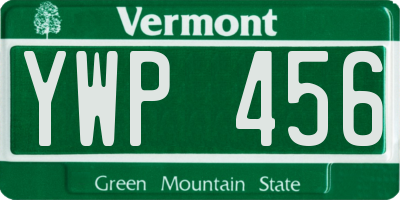 VT license plate YWP456