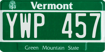 VT license plate YWP457