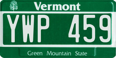 VT license plate YWP459