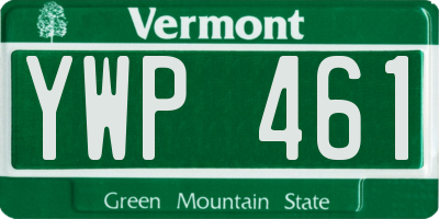 VT license plate YWP461