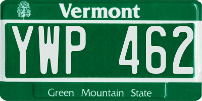 VT license plate YWP462
