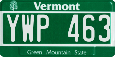 VT license plate YWP463