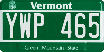 VT license plate YWP465