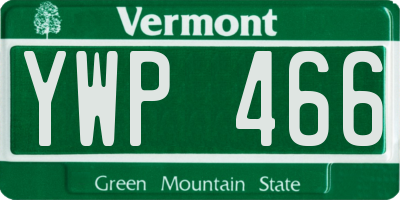 VT license plate YWP466