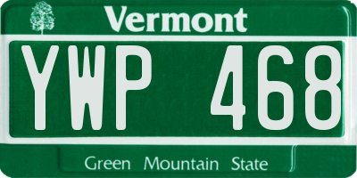 VT license plate YWP468