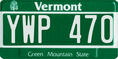 VT license plate YWP470