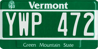 VT license plate YWP472