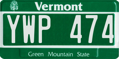 VT license plate YWP474
