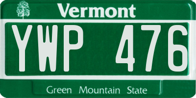 VT license plate YWP476