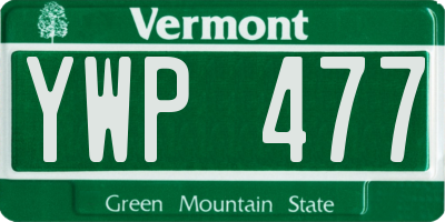 VT license plate YWP477