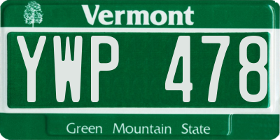 VT license plate YWP478